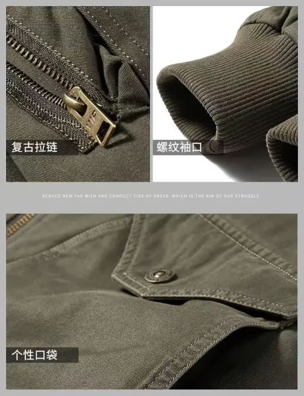 Giacca cargo da uomo invernale da uomo Giacche in cashmere di agnello di alta qualità Cappotto caldo addensato Moda Giacche casual Abbigliamento in pile da uomo 6