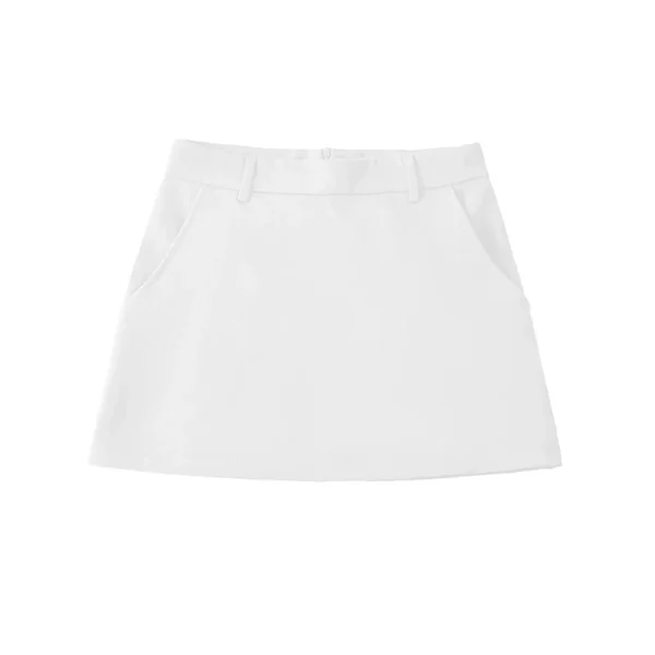 Willshela Minigonna a trapezio con cerniera posteriore solida moda donna Gonne da donna chic femminili a vita alta vintage 6