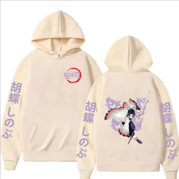 Women Clothing Kamado Nezuko Kochou Shinobu Hoodie Autumn Winter Casual Fashion Harajuku Long Sleeve Fleece Pullover Sweatshirts 6