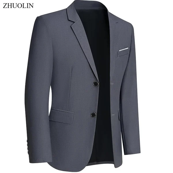 Blazer formali da uomo Giacche da abito in tessuto elasticizzato Pronto per ufficio Slim Fit Matrimonio Sottile Casual da uomo 2025 Sport di alta qualità 1