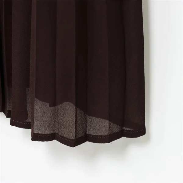 Abito MIDI plissettato patchwork con risvolto e cintura da donna nuovo autunno 6