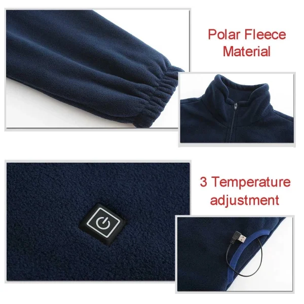 Maglioni riscaldati da uomo Autunno inverno Cappotti ispessiti Gilet Giacche Cappotti in pile Riscaldamento Gilet in cashmere Cappotto peloso sottile moda 3