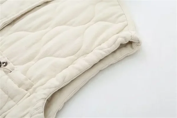 Nuova versatile giacca da donna senza maniche con colletto rialzato e tasca decorativa, gilet in cotone, giacca a spalla larga 5