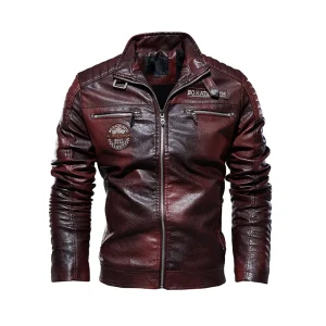 Nuovi uomini invernali da uomo di alta qualità moda fodera in pile cappotto giacca in pelle stile moto giacche Casual cappotto caldo nero 1