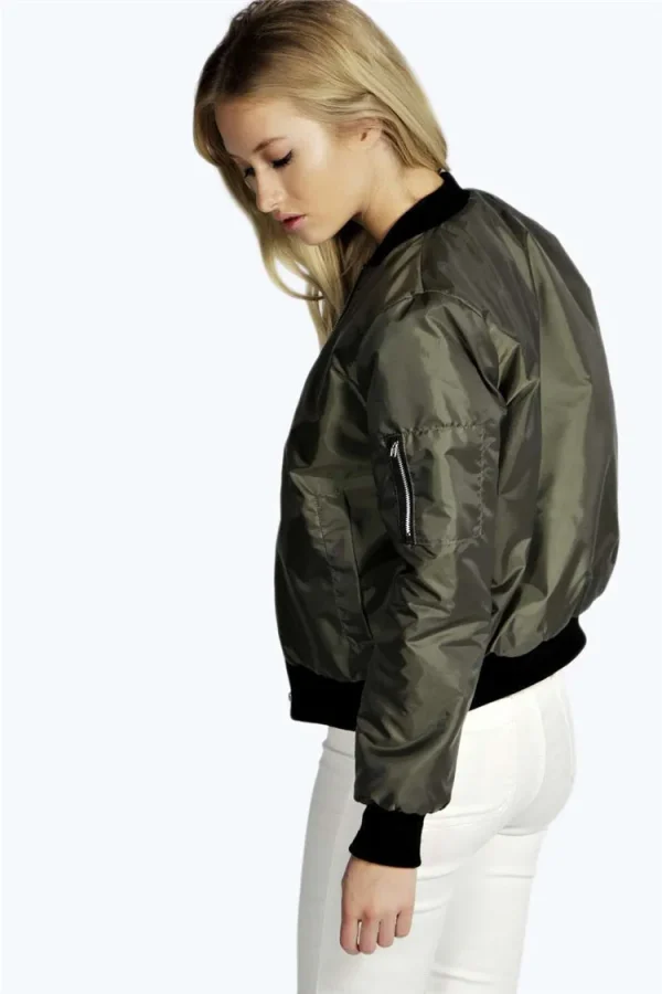 Autunno nuove giacche corte da donna Vintage High Street giacca bomber con o-collo moda femminile cerniera cappotto a maniche lunghe donna 5