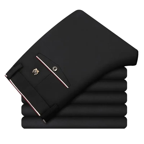 Pantaloni eleganti da viaggio da uomo elasticizzati, pantaloni da lavoro senza ferro richiesto, pantaloni da lavoro da ufficio leggeri classici britannici slim fit 1