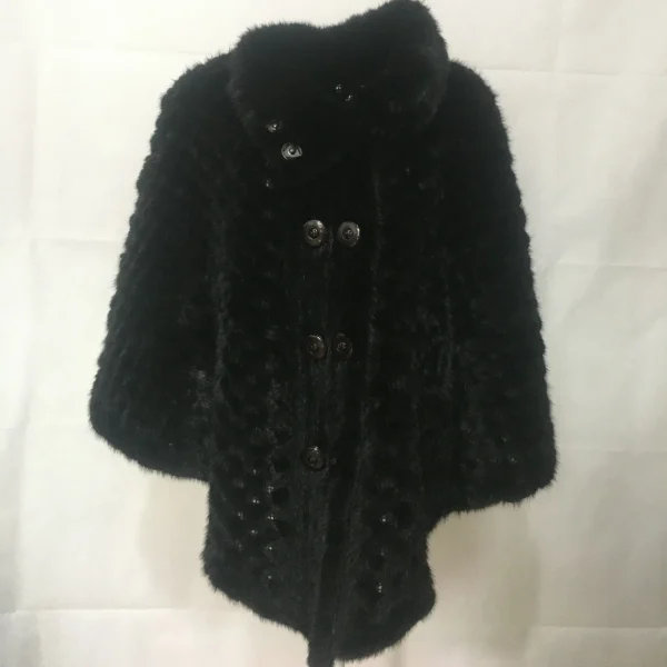 Scialle in pelliccia di visone lavorato a maglia per la cena, nuovo Design francese, sciarpe Poncho per le donne, B210723 3