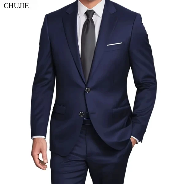 Abiti da uomo di alta qualità per matrimonio 3 pezzi 2 set giacche eleganti gilet pantaloni blazer elasticizzato su misura formale completo 2025 costume 5