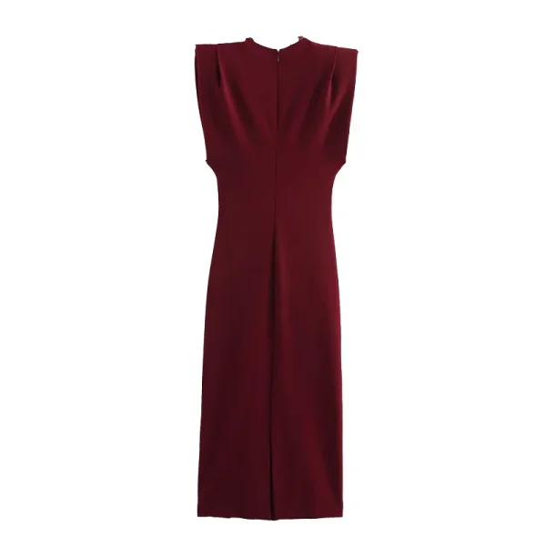 HXAO Abiti longuette eleganti bordeaux 2025 Abiti lunghi senza maniche primaverili da donna Moda Y2k Abito da sera vintage per feste Vestidos 3