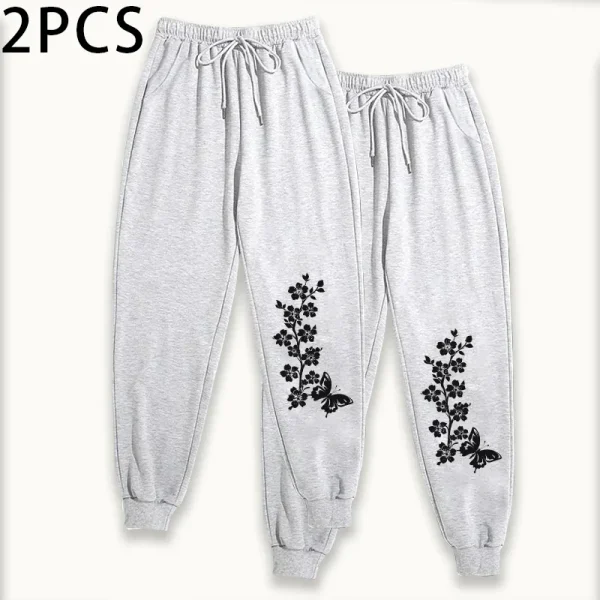 Confezione da 2 pantaloni da jogging da donna pantaloni sportivi dalla vestibilità rilassata e pantaloni da salotto invernali Set pantaloni casual autunnali comfort fit 2025 2 pezzi 6