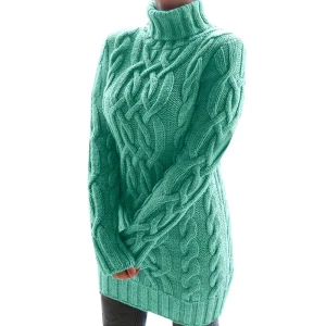2021 nuovo maglione dolcevita autunno e inverno da donna abito tinta unita abiti caldi maglione lavorato a maglia Pullover moda 258 1