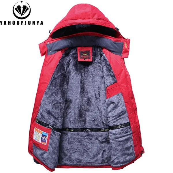 9XL Nuovi Uomini di Inverno Outwear In Pile Caldo Rimovibile Giacca Con Cappuccio Da Uomo Sci All'aperto Giacca A Vento Impermeabile Giacca Casual Cappotto Maschile 5