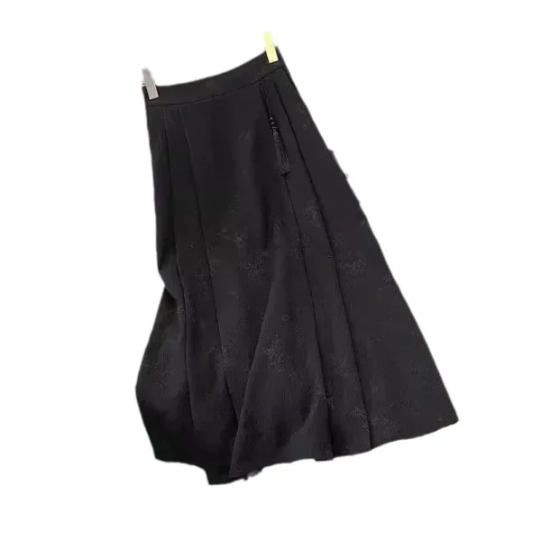 Elegante gonna versatile a trapezio Nuovo abito lungo stile cinese Primavera 2024 Nuovo arrivo Jacquard Rosa Abbigliamento donna 5