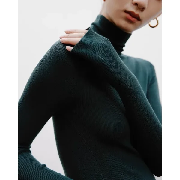 Maglieria a collo alto morbida e accogliente Camicia a strati base da donna Colore puro Autunno Inverno Moda Abbigliamento interno Top 7 colori disponibili 3