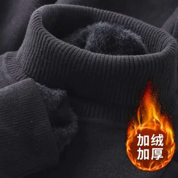 Maglione dolcevita da uomo autunno inverno lavorato a maglia velluto caldo pullover a maniche lunghe maglione base camicetta casual a prova di freddo per esterni 4