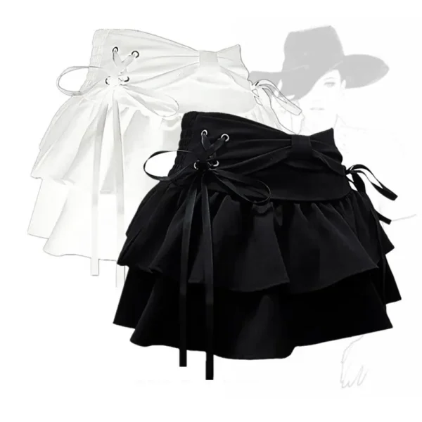 New Fashion Women Hot Girl Sweet Kawaii Bow Vintage Y2k Clothes American Streetwear Sexy Summer a-line Gothic Mini Denim gonne 2