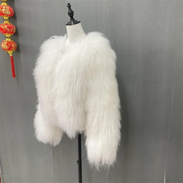 Nuovo inverno autunno moda vera giacca di pelliccia da donna genuina pelliccia di pecora della Mongolia 5