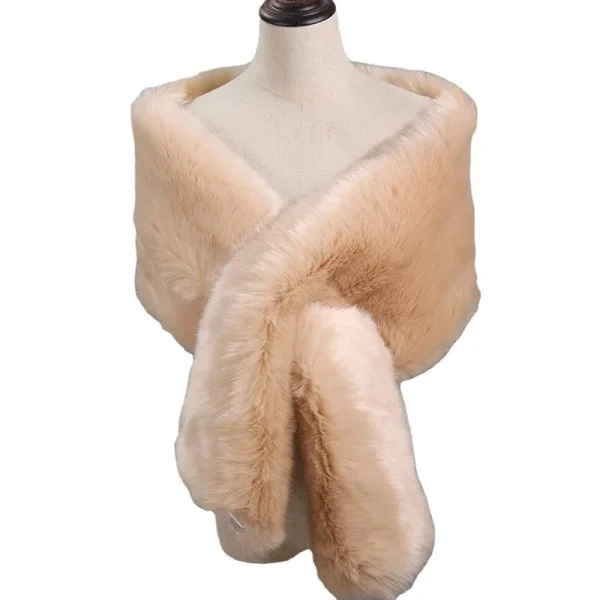 Nuove donne alla moda di lusso caldo scialle di pelliccia di volpe sintetica signore di inverno sciarpa di peluche avvolge mantello cappotto da sposa lungo mantello sciarpe Wh15 5