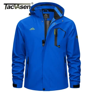 TACVASEN Giacche da trekking leggere Giacca antipioggia impermeabile da uomo Foderata in rete Trekking Pesca Giacca da escursionismo Giacca a vento da esterno 1