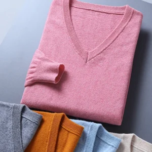 Autunno Inverno Lana Pura Maglione di Cachemire Uomini Pullover Maglione per Gli Uomini Manica Lunga Con Scollo A V Pullover Herren Pullover Maglione Uomo 1