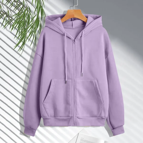 Felpe con cappuccio da donna autunno primavera nuova moda cardigan casual felpe con coulisse felpe con zip solide stile coreano 3