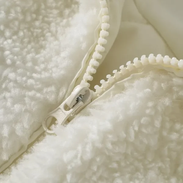 Autunno Inverno Capispalla caldo Giacche Donna Agnello Peluche Cappotto caldo Felpe a maniche lunghe Patchwork Colletto casual Giacca con cerniera 4