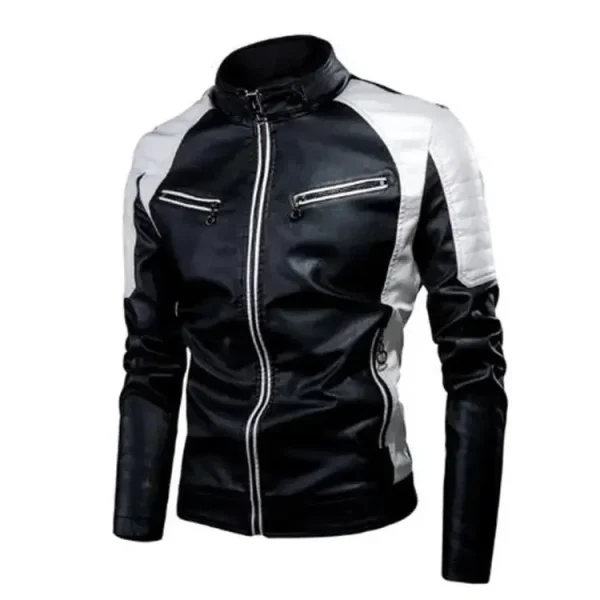 2022 Giacca in pelle da uomo casual alla moda Splice Moto Amazon Vintage Transfrontaliero Primavera Autunno Stile sottile 5