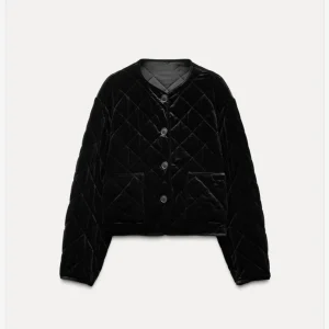 ETJ 2025 Inverno Nuovo Elegante abbigliamento da donna in velluto nero girocollo trapuntato giacca in cotone a maniche lunghe 9828986 1