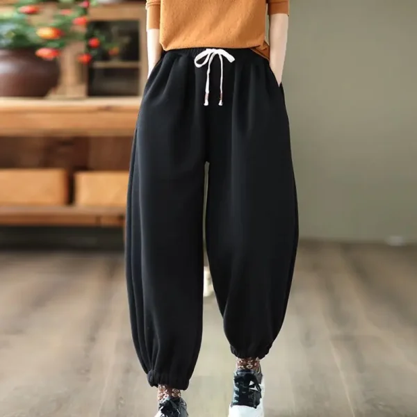 Pantaloni ventilati per giovani comodi da pendolarismo occidentale versatili casual Haren a vita alta di nuova moda da donna 4