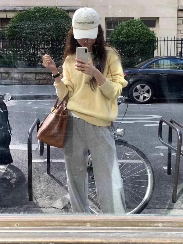 Autunno Inverno Nuovo Maglione delle Donne 100% Lana Merino Lavorato A Maglia Colletto POLO Pullover Casual Camicia A Maniche Lunghe Abbigliamento Donna Magliette E Camicette 4