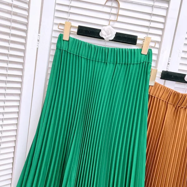 Eleganza francese Temperamento Elastico a vita alta A-line Gonna a pieghe fiore 3D Moda Versatile Gonne lunghe Donna Primavera 2025 2