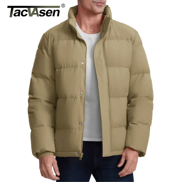 TACVASEN piumini invernali uomo colletto alla coreana giacche trapuntate resistente all'acqua piumino leggero giacca a vento cappotti maschili 2