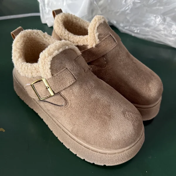 Stivali da neve in peluche con suola spessa autunno inverno donna comodi stivaletti con fodera in pile caldo donna scarpe in cotone con plateau antiscivolo Mujer 6
