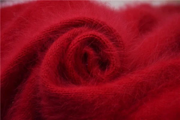 Pull Femmes Donna Rosso Autunno Inverno Vestiti Visone peloso Cashmere Dolcevita lavorato a maglia Maniche lunghe Abito maglione maglione medio lungo 6