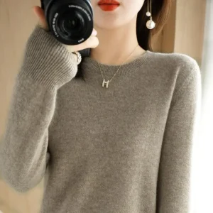 2025 Maglione da donna Primavera Autunno Manica lunga O-Collo Pullover Camicie con fondo caldo Maglione moda coreana Maglieria Maglioni morbidi 1