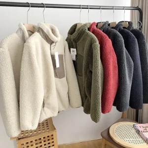 Calda giacca in pile per uomo e donna, capispalla autunno inverno antivento, vestibilità ampia, cappotto corto dalla Cina continentale 1