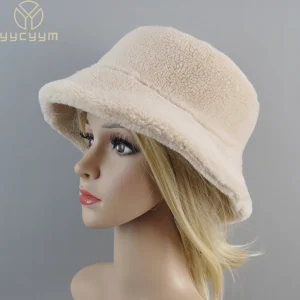 Shearling Particelle di pelle di pecora Cappelli Donna Inverno Caldo Classico Berretti di lusso Cappello di alta qualità Moda donna Nuovo design Berretto a secchiello 1