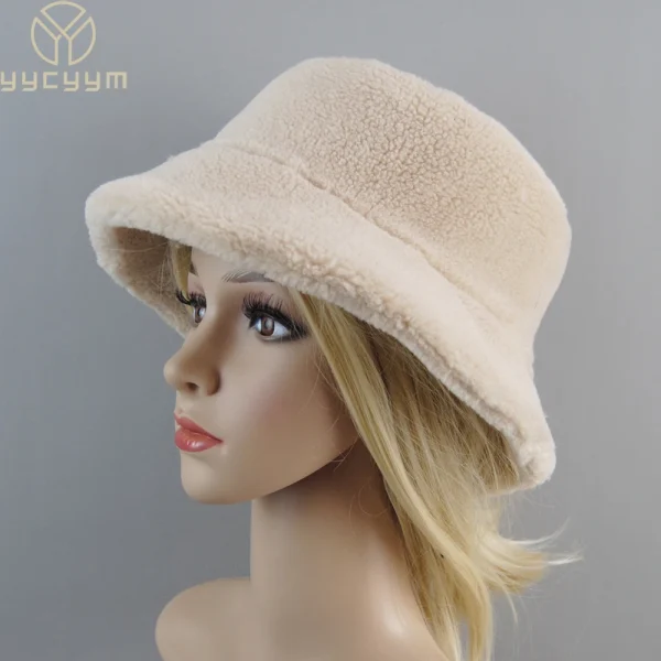 Shearling Particelle di pelle di pecora Cappelli Donna Inverno Caldo Classico Berretti di lusso Cappello di alta qualità Moda donna Nuovo design Berretto a secchiello 1