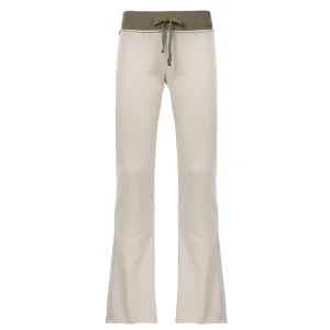 Pantaloni svasati a vita alta da donna Pantaloni lunghi patchwork Donna Streetwear Casual Slim 1