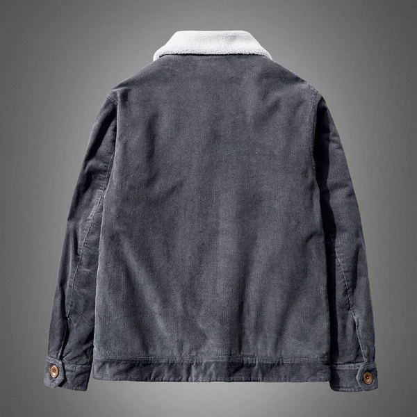 Utensili Casual da uomo invernali Plus Parka in velluto Parka in velluto a coste Moda coreana Giacca da uomo con collo in pelliccia tinta unita di alta qualità 3