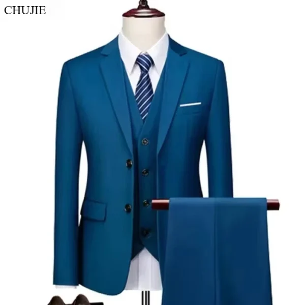 Abiti da sposa da uomo eleganti 2 pezzi 3 blazer set giacche gilet pantaloni moda classica completo outfit 2025 costume formale 3