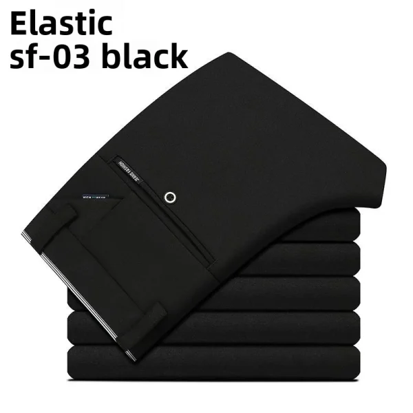 Pantaloni eleganti da viaggio da uomo elasticizzati, pantaloni da lavoro senza ferro richiesto, pantaloni da lavoro da ufficio leggeri classici britannici slim fit 2