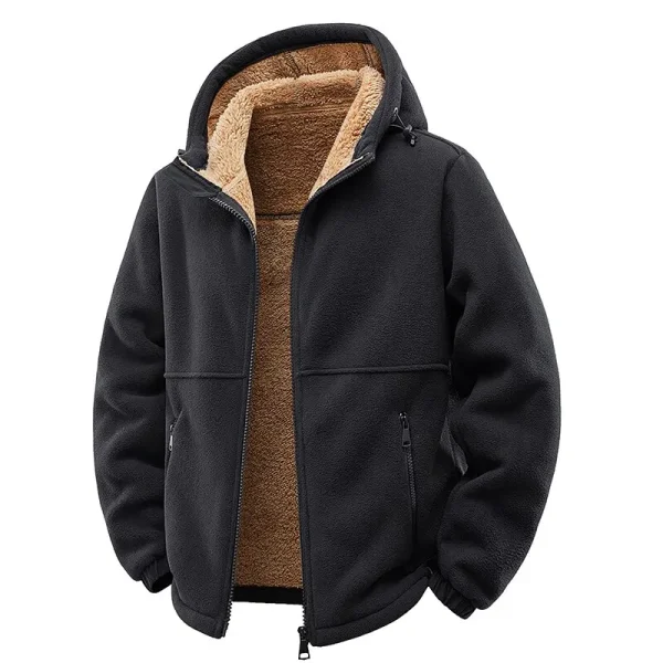 Nuova giacca in lana di agnello calda spessa tinta unita moda autunno e inverno per giacca sportiva antivento casual allentata da uomo taglie forti 5