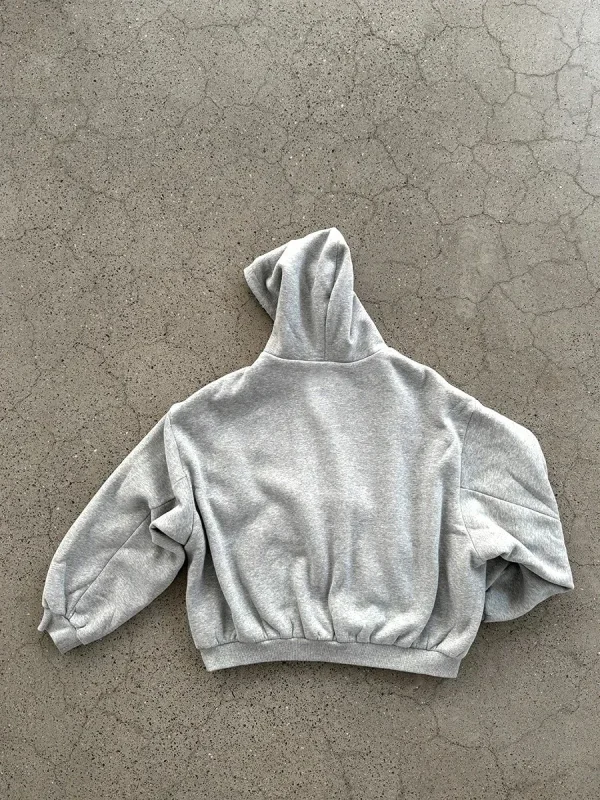 Moda coreana semplice grigio bifacciale oversize con cerniera felpa con cappuccio da donna Y2K nuovo Harajuku gotico casual Joker coppia Street Wear 5