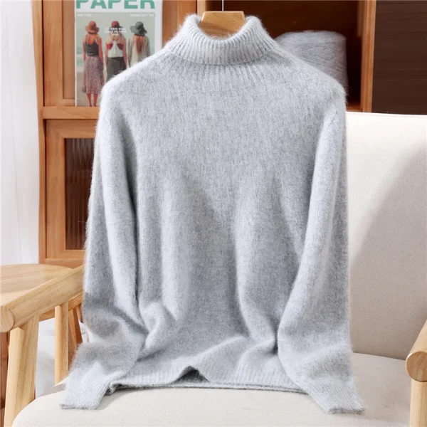 Donna 100% visone maglione di cashmere dolcevita pullover strato base multicolore maglieria autunno inverno slim basic alta resistenza top 5