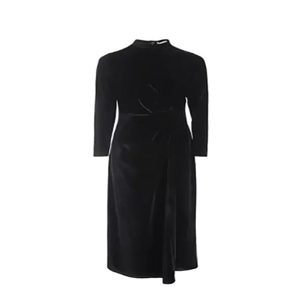 2024 nuove donne vestito a maniche lunghe autunno inverno moda tinta unita nodo a fascia vestiti eleganti da donna abiti lunghi Casual femminili 6