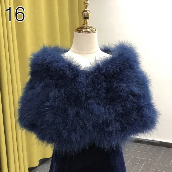 Vera piuma di struzzo scialle da sposa donna inverno pelliccia avvolgente mantello sciarpa soffice piuma coprispalle da sposa stole da festa mantello da sposa mantello 4