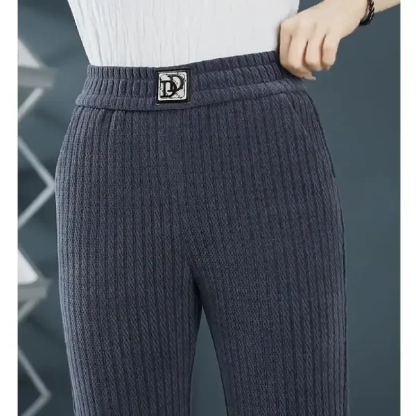 Pantaloni foderati in pile autunno inverno per uomo Donna Pantaloni casual in pile lungo extra spesso Pantaloni larghi in pile Pantaloni Harem 4
