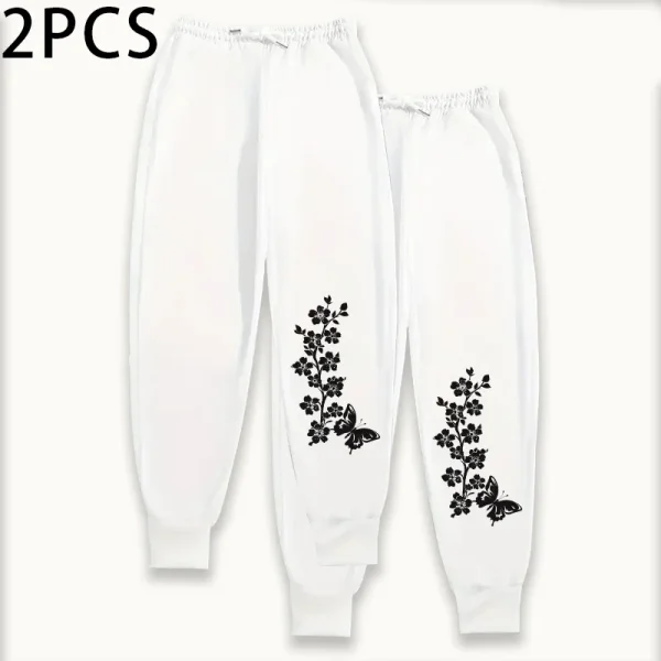 Confezione da 2 pantaloni da jogging da donna pantaloni sportivi dalla vestibilità rilassata e pantaloni da salotto invernali Set pantaloni casual autunnali comfort fit 2025 2 pezzi 4