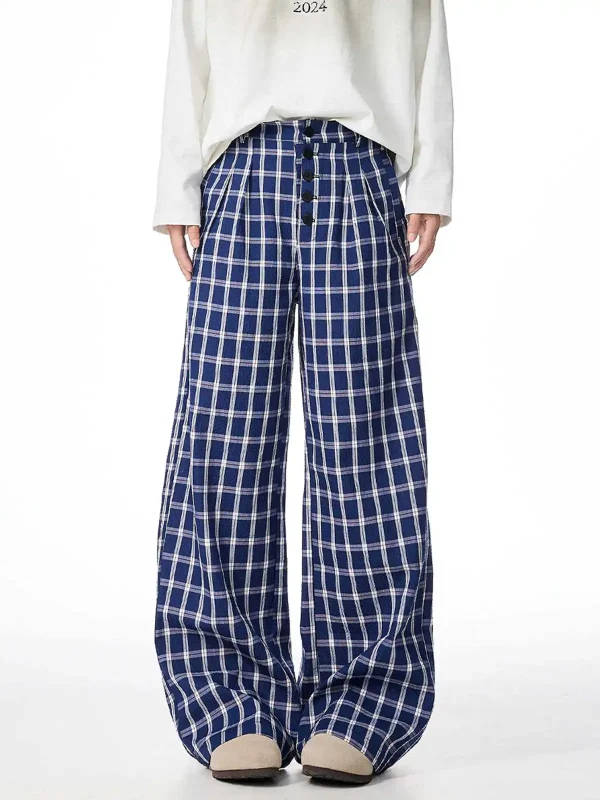 2025 Autunno Inverno Donna Y2k Pantaloni lunghi Plaid 2000s Estetica Pantaloni larghi Harajuku Wide Fit Jogging Tide Design Hip-pop Nuovo 3